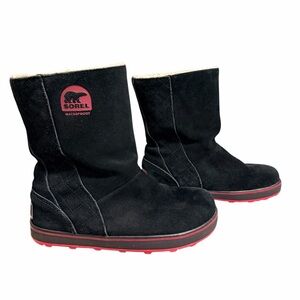 Sorel Glacy Waterproof Suede Winter Boots Black & Pink Women’s 9 – Cozy Non-Slip